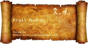Krall András névjegykártya